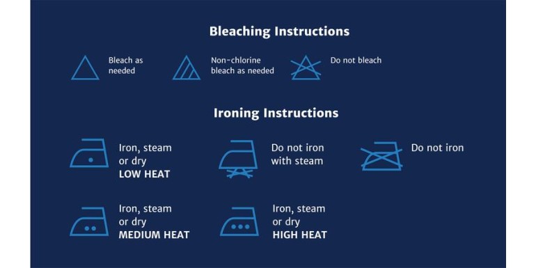 Guide To Ironing and Bleaching Symbols 